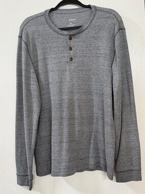 Sonoma Men's Long Sleeve Heather Gray Henley